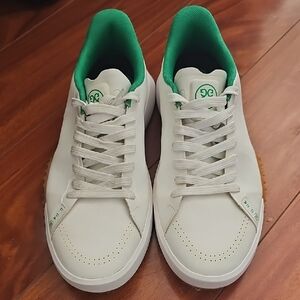 G/FORE G.112 Men's Spikeless Golf Shoes - Snow/Toast Green - P.U. Leather Sz 9.5